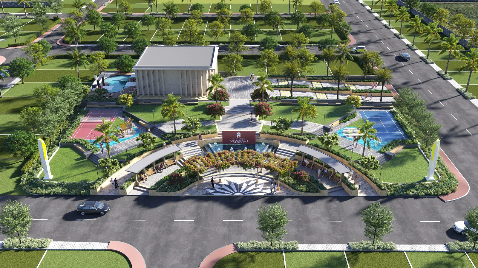 Landscaped gardens and green spaces