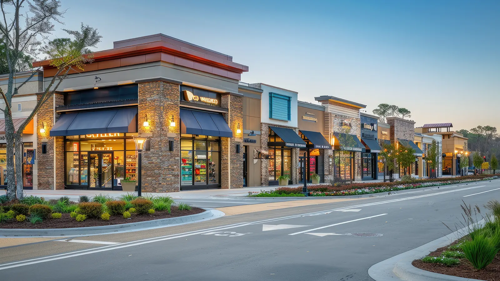 Commercial and shopping area