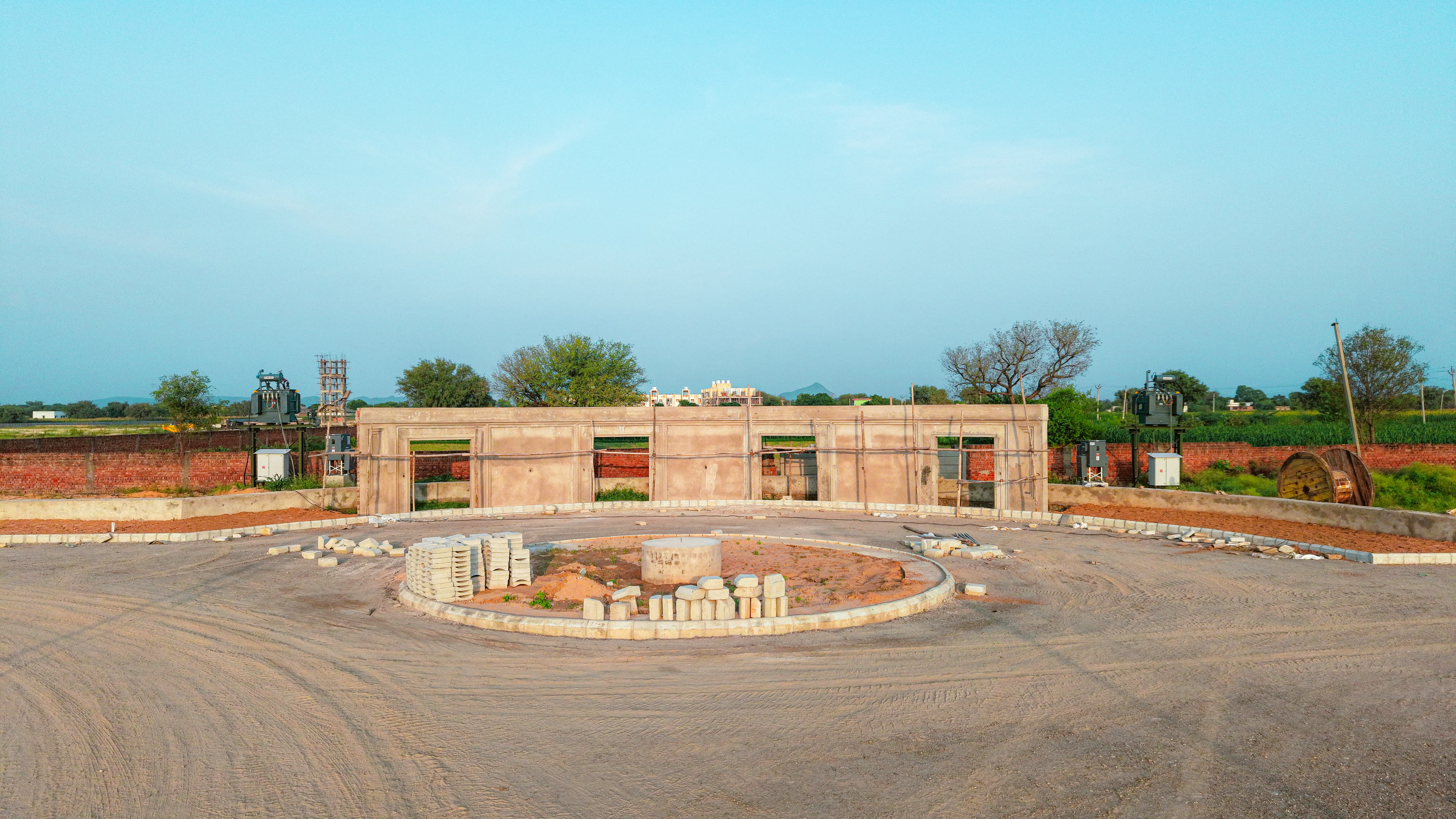 Township walkway and landscaping